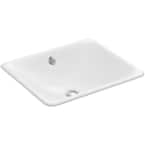Iron Plains Drop-In/Under-Mounted Cast Iron Bathroom Sink in White with Overflow
