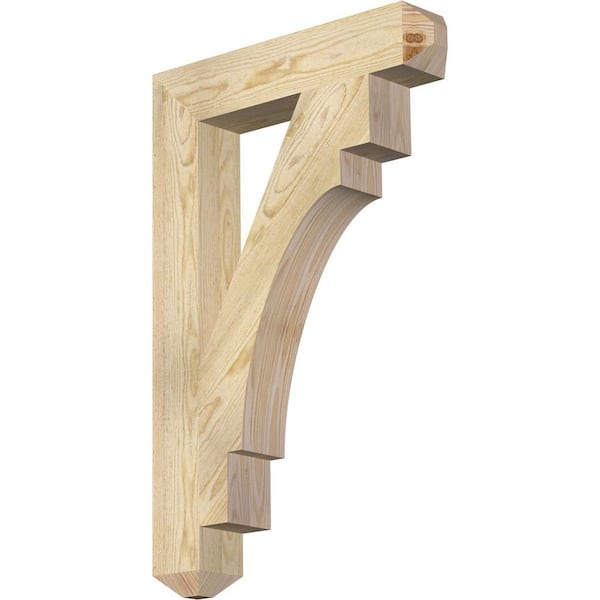 Ekena Millwork 4 in. x 34 in. x 22 in. Douglas Fir Merced Craftsman Rough Sawn Bracket