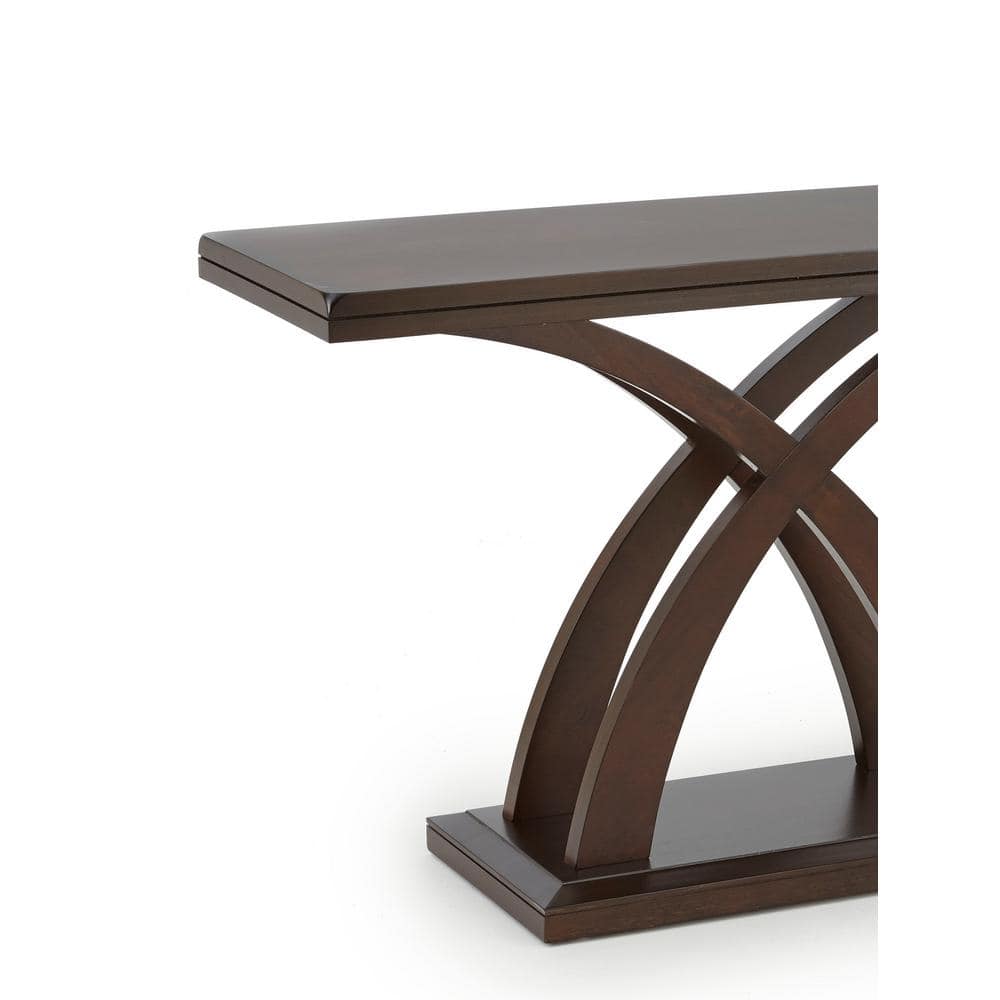 Espresso Cherry Wood and Mango Veneer Console Table