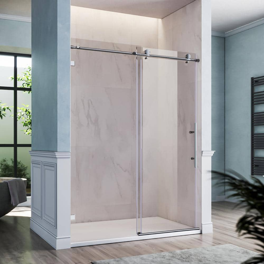 Dimakai 60 in. W x 72 in. H Sliding Frameless Shower Door/Enclosure in ...