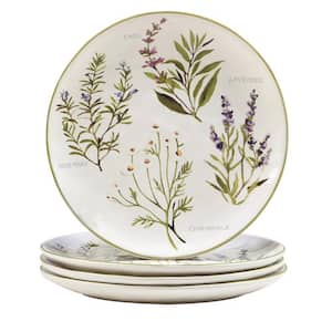 Fresh Herbs Assorted Colors Dinner Plate (Set of 4)