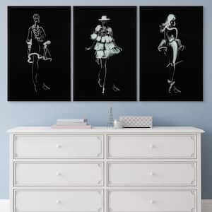 16 in. x 24 in. "Fashion Walk" by Jodi Petri Frameless Free Floating Tempered Glass Panel Graphic Art (Set of 3)