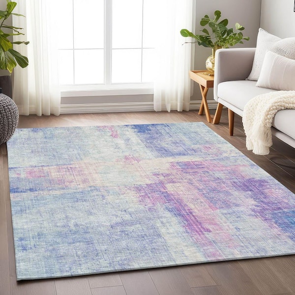 Chantille Machine Washable Indoor/Outdoor Abstract ACN1759 Sky 3 ft. x 5 ft. Area Rug
