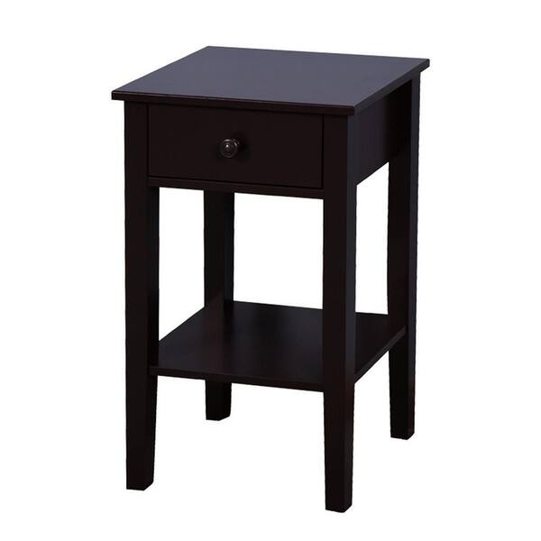 Better Homes & Gardens Oaklee Square End Table with Small Storage Drawer,  Charcoal Finish