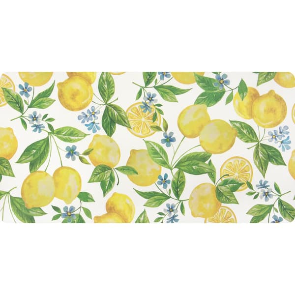 StyleWell Lemon Blossoms 20 in. x 39 in. Comfort Mat