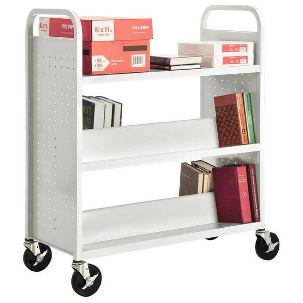 Sandusky White Mobile Steel Bookcase