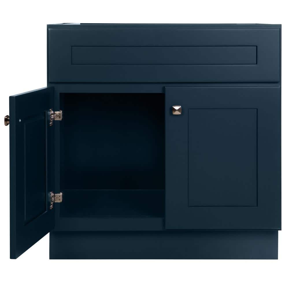 Brookings 30-Inch Dark Blue Wood Bathroom Vanity