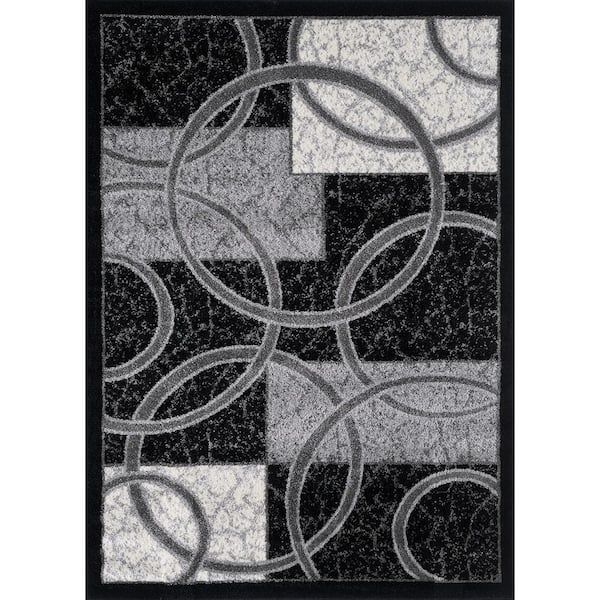 L'Baiet Selena Black Geometric 8 ft. x 10 ft. Area Rug
