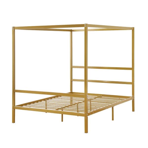 Karl home Gold Metal Frame Full Platform Bed