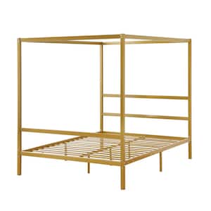 Gold Metal Frame Full Platform Bed