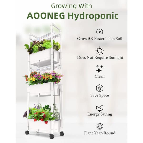 N/A 42Pods Hydroponics Growing System Herb Garden w/ LED Grow