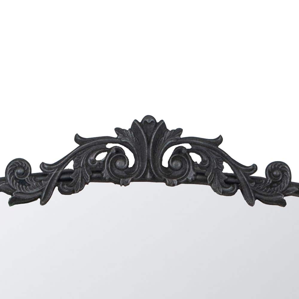 Baroque Inspired Black Wood Frame Rectangular Mirror 40"x31"