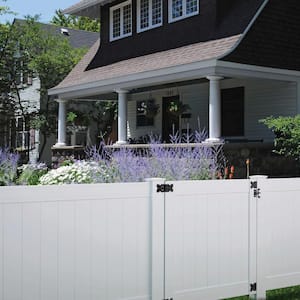 Pro Series 4 ft. W x 4 ft. H White Vinyl Woodbridge Privacy Fence Gate