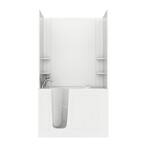 Rampart 4.5 ft. Walk-in Non-Whirlpool Bathtub with Easy Up Adhesive Wall Surround in White