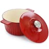 MARTHA STEWART 3 qt. Casserole with Lid in Red 985118705M - The