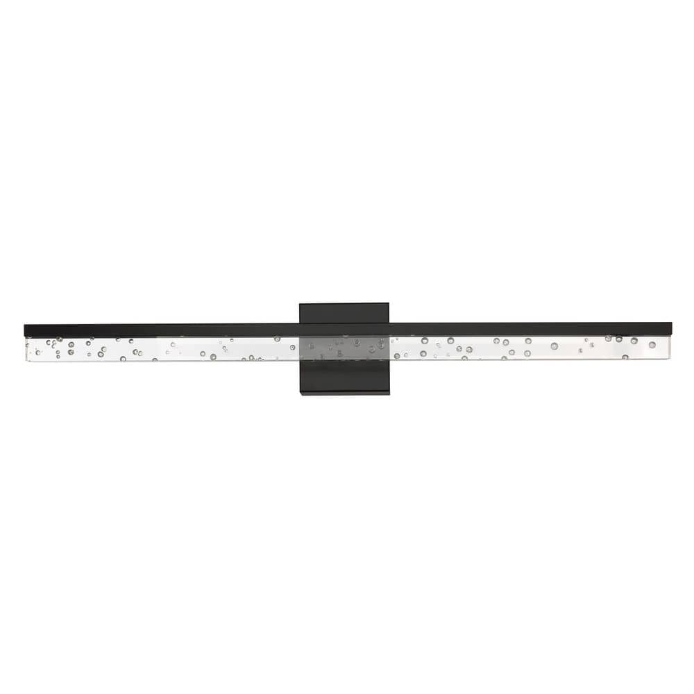 Ingres 30" Black Iron Dimmable Vanity Light with Acrylic Shade