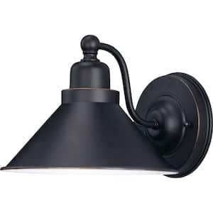 Bridgeview 7.25 in. 1-Light Mission Dust Bronze Wall Sconce with Mission Dust Bronze Shade