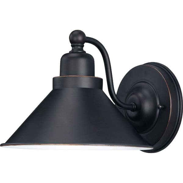 SATCO Bridgeview 7.25 in. 1-Light Mission Dust Bronze Wall Sconce with Mission Dust Bronze Shade