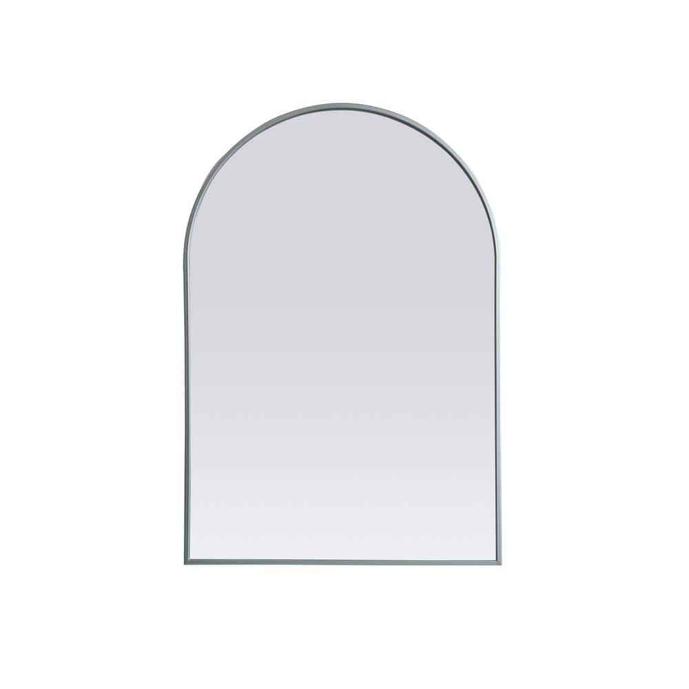 Simply Living 27 in. W x 40 in. H Arch Metal Framed Silver Mirror