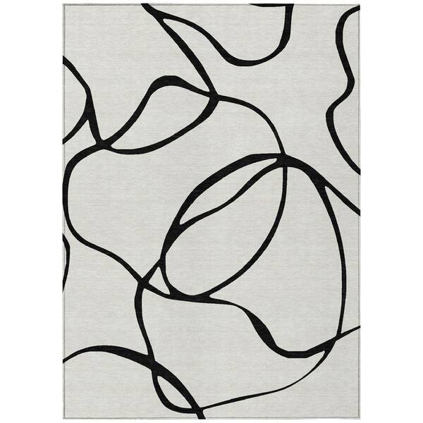 Chantille Machine Washable Indoor/Outdoor Abstract ACN999 White 10 ft. x 14 ft. Area Rug