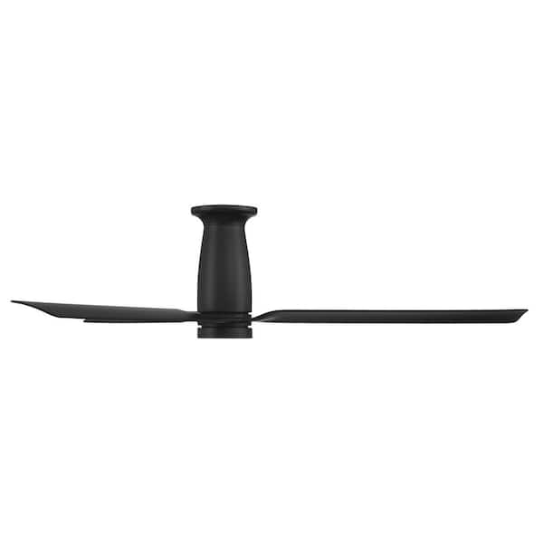 Smooth Flush 52 in. Smart Indoor/Outdoor Matte Black Standard Ceiling Fan Selectable CCT Integrated LED Plus Remote