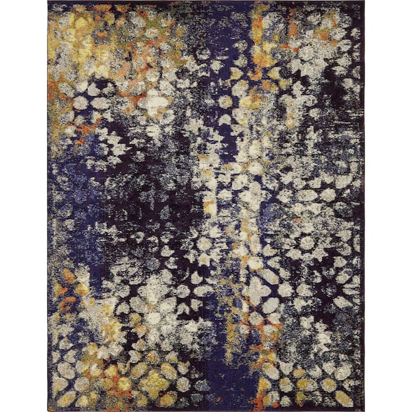 Unique Loom Vita Pollock Navy Blue 8' 0 x 10' 0 Area Rug