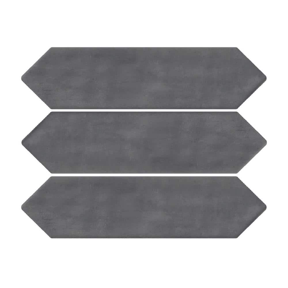 Shadow Black Glazed Ceramic Subway Wall Tile 3" x 12"