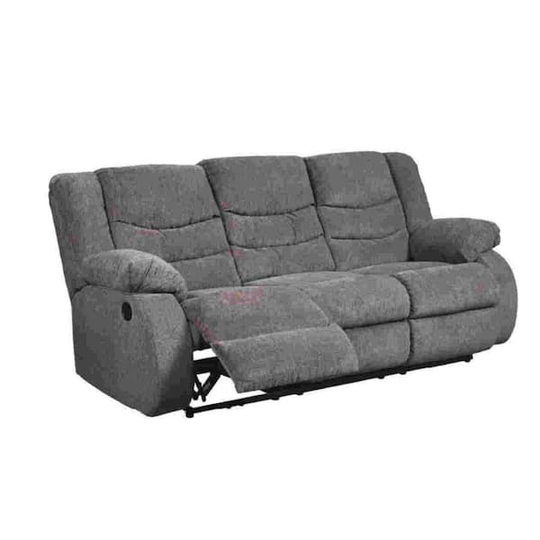 Benjara Gray and Brown Polyester Accent Chair with Padded Seat