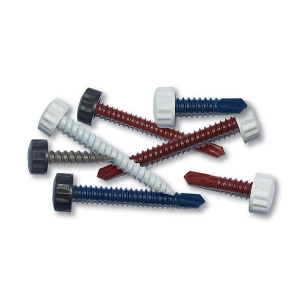 #12 x 1 in. Nylon White Bi-Hex Head Sheet Metal Screw (100 per Pack)