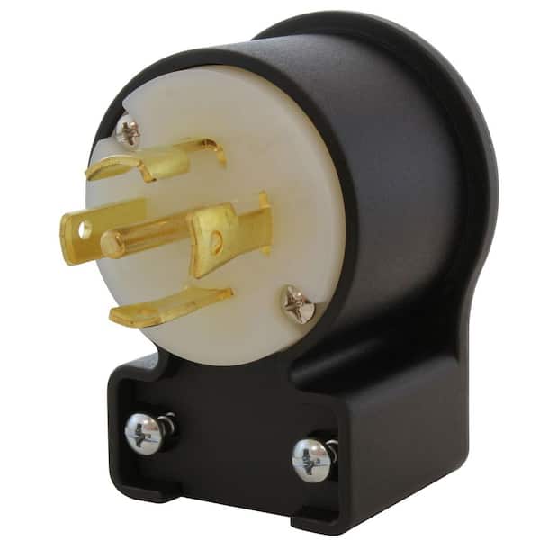 AC WORKS NEMA L22-30P 30 Amp 3-Phase Y 277/480-Volt Elbow 5-Prong Locking Male Plug with UL, C-UL Approval