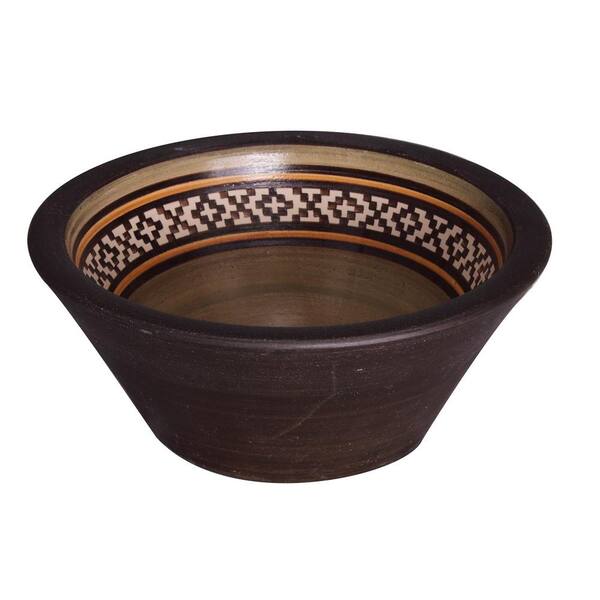 Barclay Products Fango 14 in. Conical Above Counter Basin in Pampas Brown