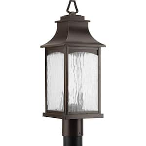 Maison Collection 2-Light Oil Rubbed Bronze Water Seeded Glass Farmhouse Outdoor Post Lantern Light