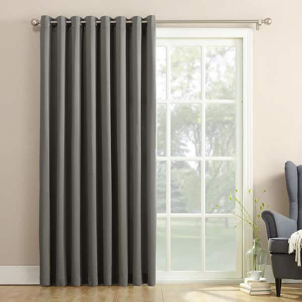 Sun Zero Gregory Steel Polyester 100 in. W x 84 in. L Grommet Sliding Patio Door Room Darkening Curtain (Single Panel)