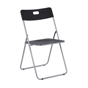 4Pcs Black Lightweight Plastic Durable Folding Chairs Comfortable Event Chairs Modern Party Chairs