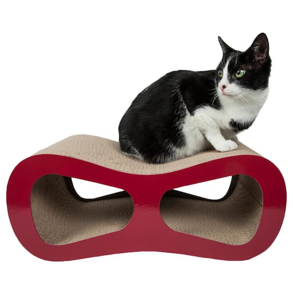 PET LIFE Red Modiche Ultra Premium Modern Designer Lounger Cat Scratcher