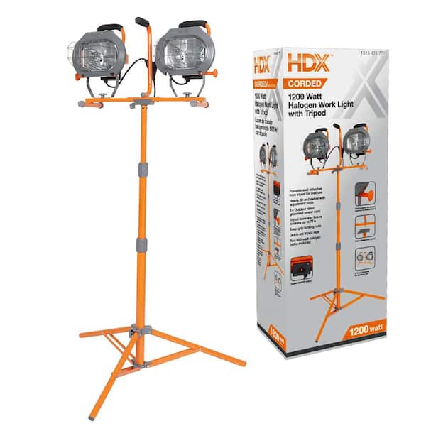 HDX 1200-Watt Halogen Tripod Work Light LG351-1200W - The Home Depot
