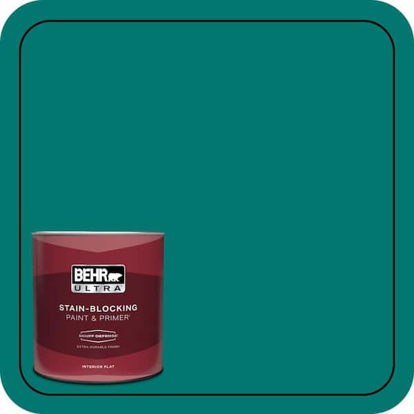 BEHR ULTRA 1 qt. #490B-7 Mermaid Harbor Extra Durable Flat Interior Paint & Primer