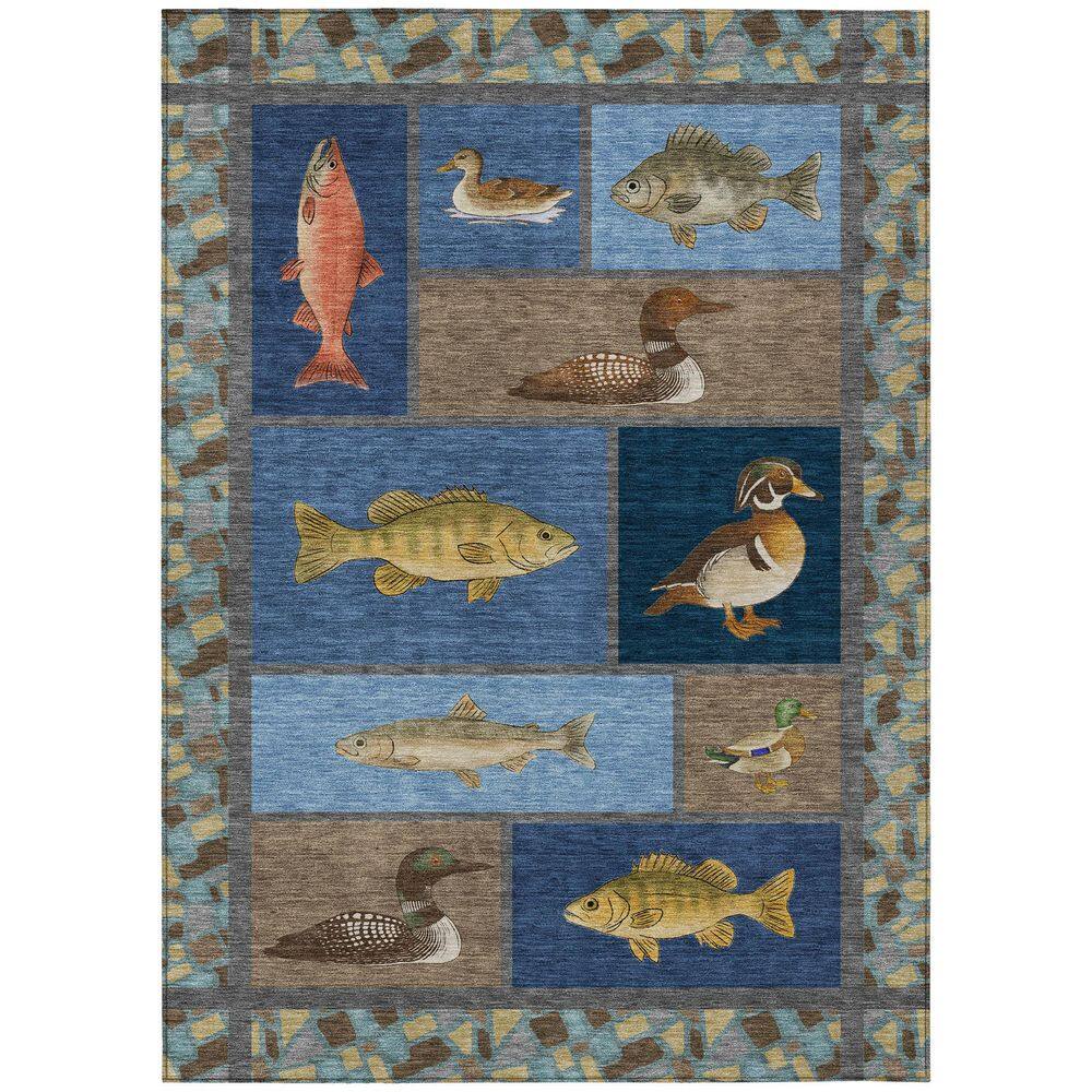 Chantille Machine Washable Indoor/Outdoor Abstract ACN2606 Navy 8 ft. x 10 ft. Area Rug price history on PriceWatchPro