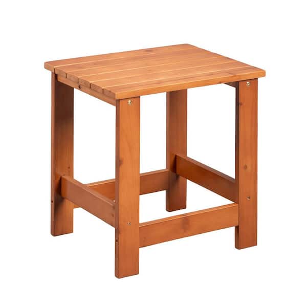 Wood Outdoor Side Table, Patio End Table, Balcony Accent Table