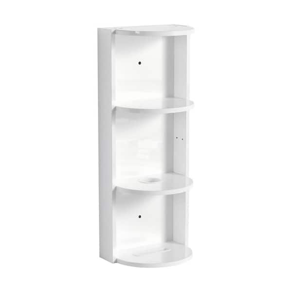 Modern 11.81 in. W x 8.69 in. D x 29.5 in. H Bathroom Storage Wall Cabinet in Glossy White