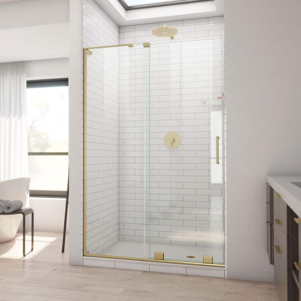 DreamLine Mirage-X 48 in. W x 72 in. H Sliding Semi-Frameless Shower ...