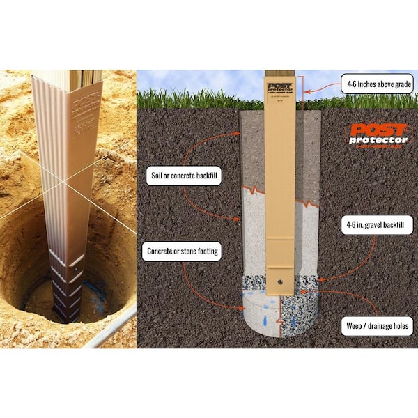 Post Protector 6 in. x 6 in. x 60 in. In-Ground Fence Post Decay Protection