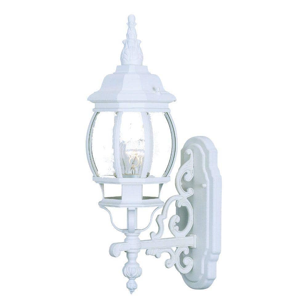 Chateau Textured White Aluminum Outdoor Wall Lantern Sconce