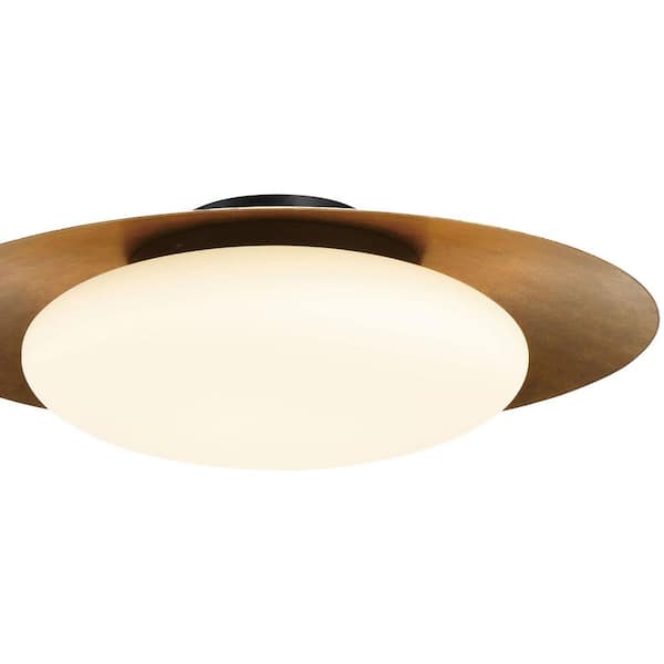 Minka Lavery Zinola 24 in. 1-Light Sand Black and Halcyon Gold LED