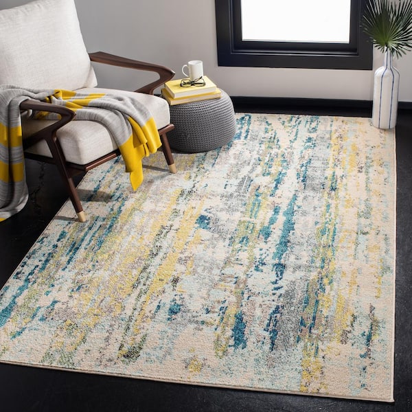 Madison Beige/Olive 4 ft. x 6 ft. Geometric Area Rug