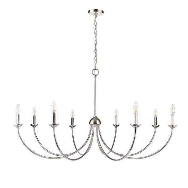 Huxley 52 in. 8-Light Polished Nickel Chandelier