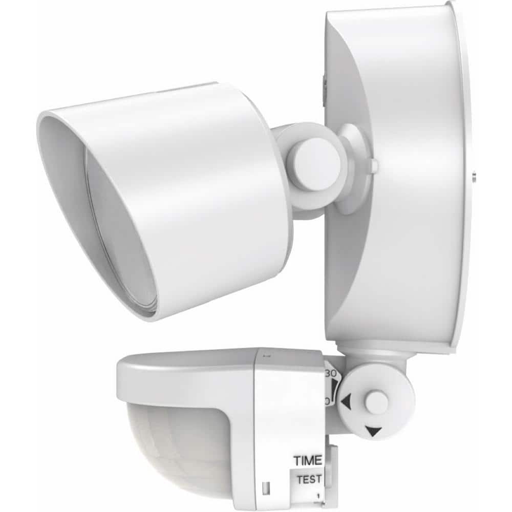 White Dual Head LED Outdoor Security Flood Light with Motion Sensor