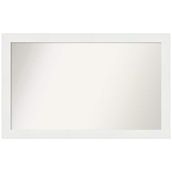 Amanti Art Vanity White Narrow 37.5 in. x 23.5 in. Custom Non-Beveled Recycled Polystyrene Framed Bathroom Vanity Wall Mirror