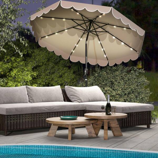 best solar lighted patio umbrella EliteShade 9ft LED Eurmax Experience the finest in outdoor and patio shading with this 10 ft AreShark 9FT Patio Umbrella with