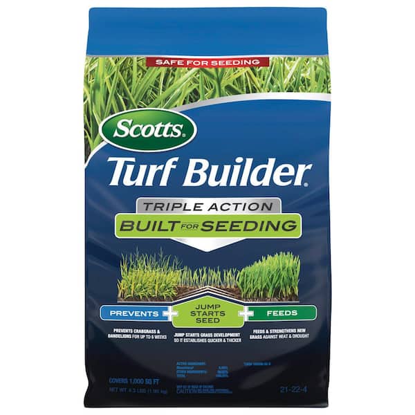 Scotts Turf Builder 4.3 lbs. 1,000 sq. ft. Triple Action Built for Seeding Dry Lawn Fertilizer